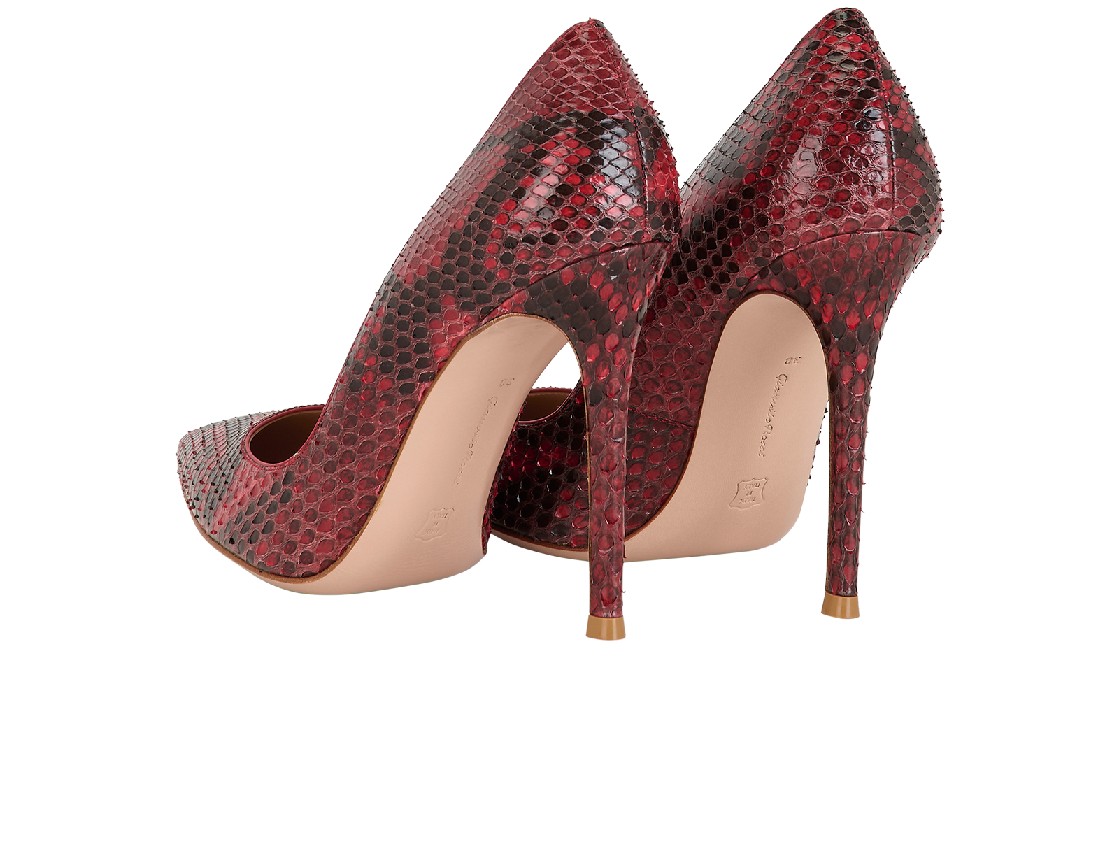 Gianvito Rossi Pointed Toe Pumps, &pound;175, Shoes, Red, Leather, Back view