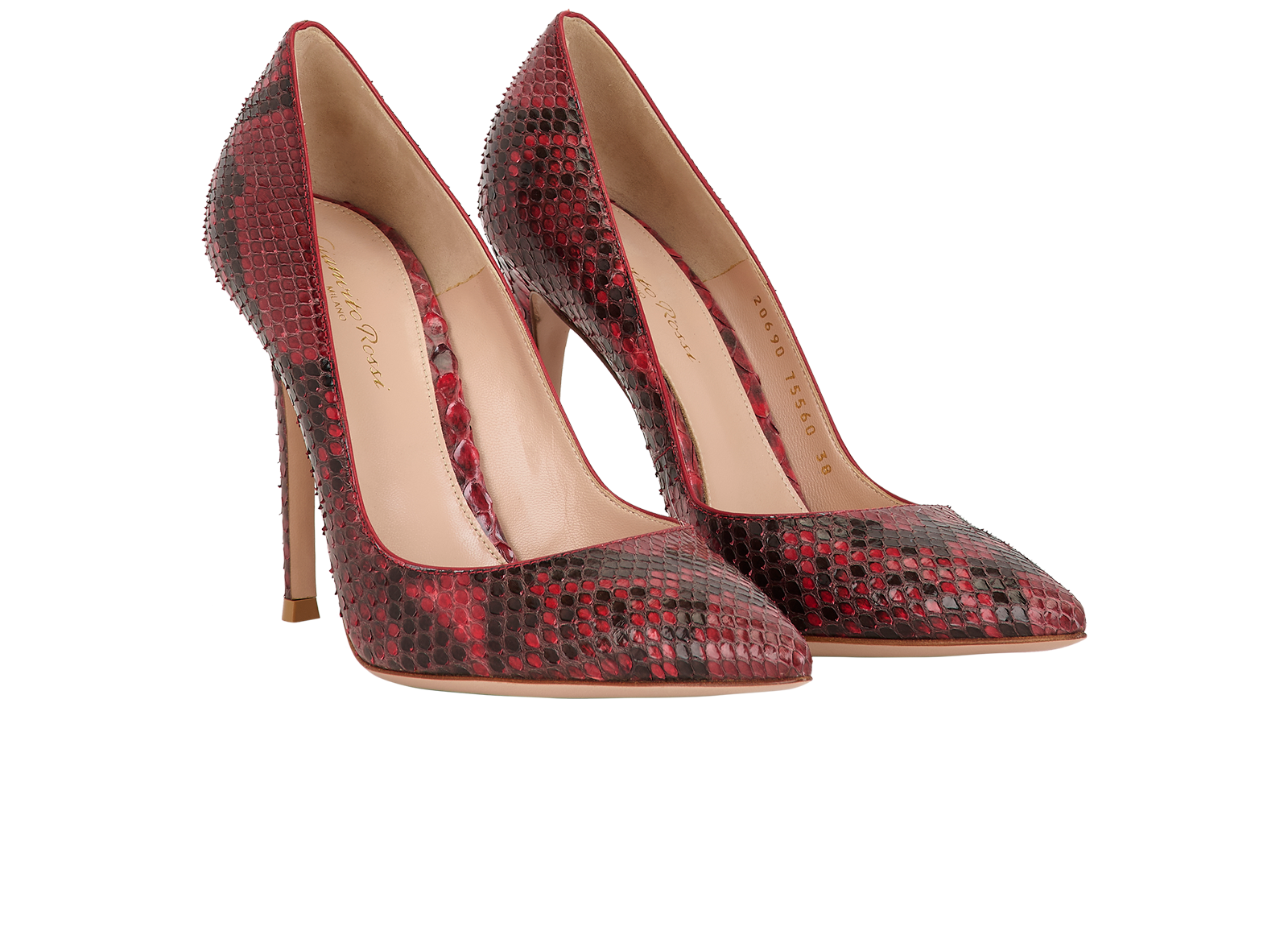 Gianvito Rossi Pointed Toe Pumps, &pound;175, Shoes, Red, Leather, Side view