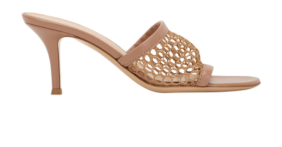 Gianvito Rossi Jamaica 70 Mules, &pound;175, Shoes, Beige/Pink, Leather/Mesh, Front view