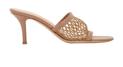 Gianvito Rossi Jamaica 70 Mules, Leather/Mesh, Pink/Beige, UK4, DB, 3*