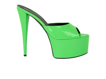 Giuseppe Zanotti Khalifa 90 Heels, &pound;220, Shoes, Green, Leather, Front view