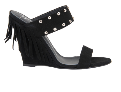 Giuseppe Zanotti Studded Fringe Wedges, front view