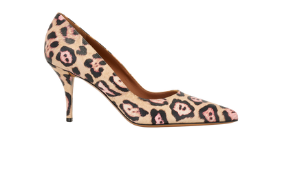 Givenchy Leopard Print Heels, &pound;175, Shoes, Black/Cream/Pink, Leather, Front view