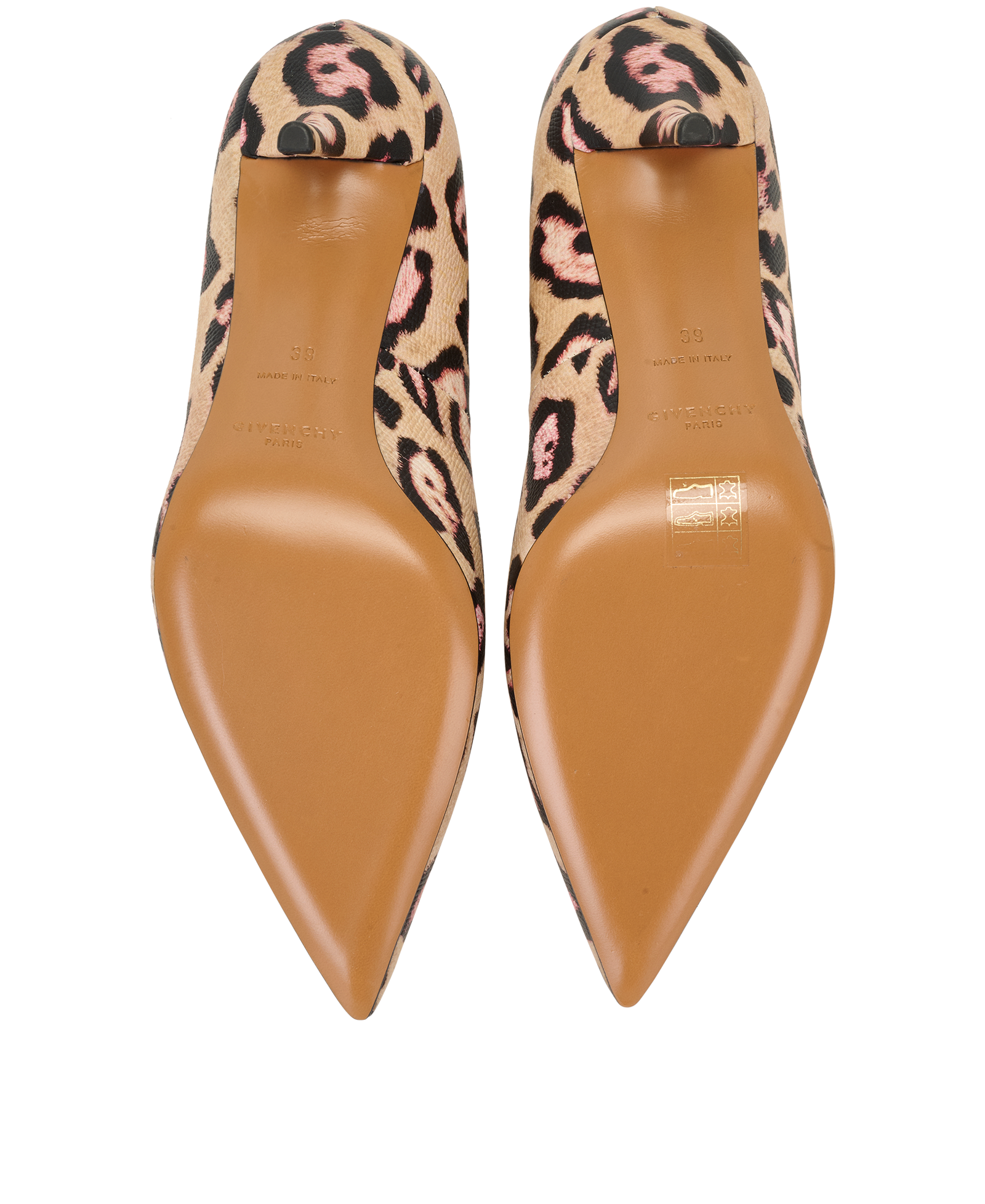 Givenchy Leopard Print Heels, &pound;175, Shoes, Black/Cream/Pink, Leather, Top view