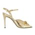 Gucci Sylvie Chain Heeled Sandals, &pound;510, Shoes, Gold, Leather, Front view
