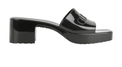 Gucci Slide Sandals, Rubber, Black, UK4, DB/B, 2*