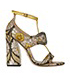 Gucci Floral T-Strap Sandals Brocade, front view