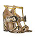 Gucci Floral T-Strap Sandals Brocade, side view