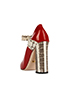 Gucci Leather and Snakeskin Nimue Mary Jane Pumps, back view