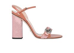 Gucci GG Sequins Sandals, Leather, Pink, UK7.5, B/DB, 2*