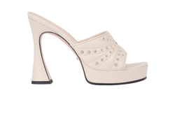 Gucci Heel Mules, Leather, White, UK4.5, DB/D, 4*
