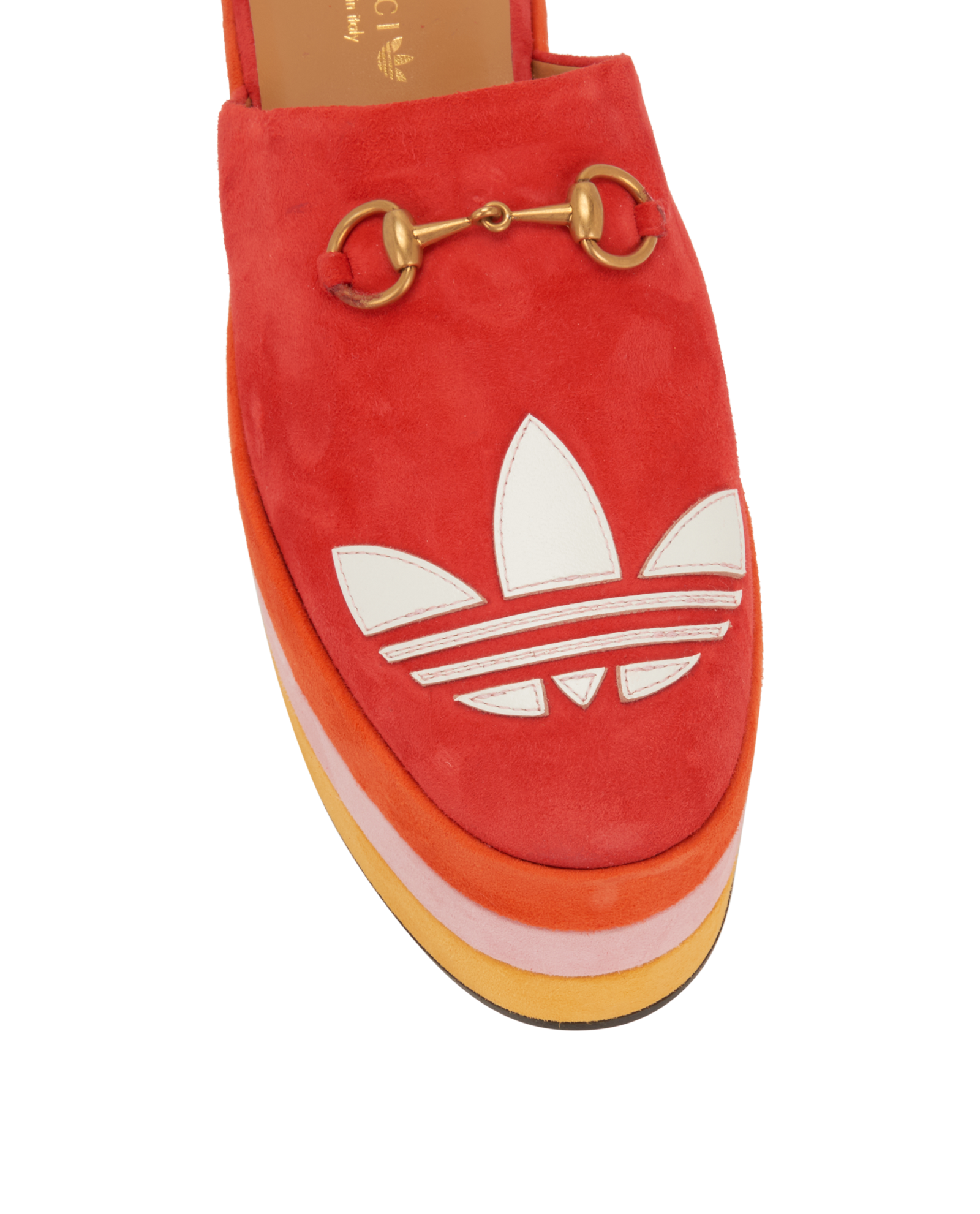 Gucci X Adidas GG Platform Mules, &pound;250, Shoes, Red, Suede, Other view