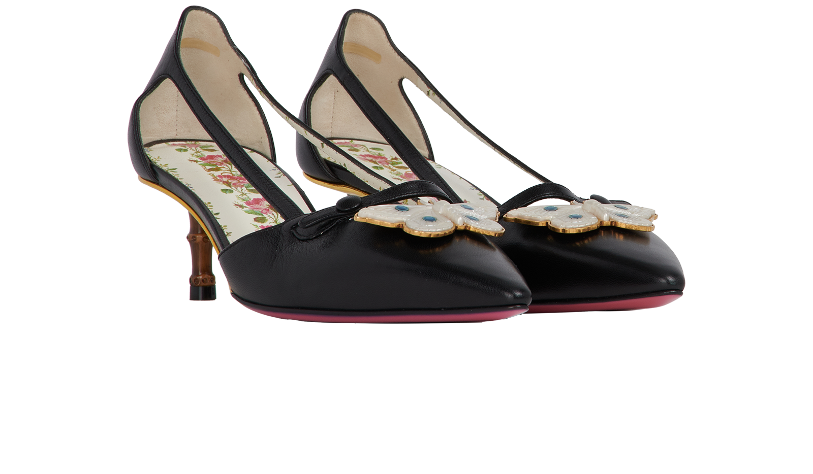 GUCCI Butterfly Bamboo newest Heel Shoes -sz38.5