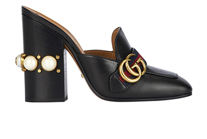 Gucci Malaga Kid Pearl Detailed Mules, front view