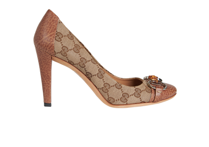 Gucci GG Bamboo Horsebit Pumps, front view