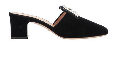 Gucci Madelyn Crystal Mules, &pound;295, Shoes, Black, Velvet, Front view