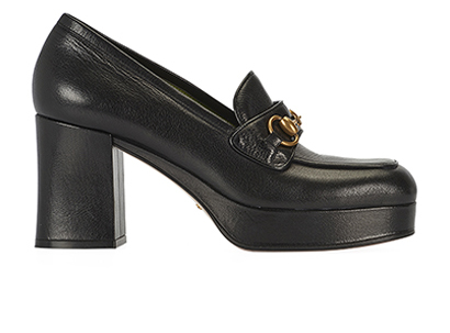 Gucci Quentin Platform Heels, &pound;365, Shoes, Black, Leather, Front view