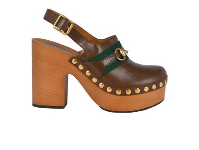 Gucci Web Horsebit Clogs, front view