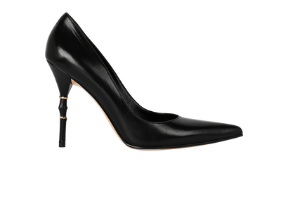 Gucci Bamboo Pointed Toe Pumps, &pound;170, Shoes, Black, Leather, Front view
