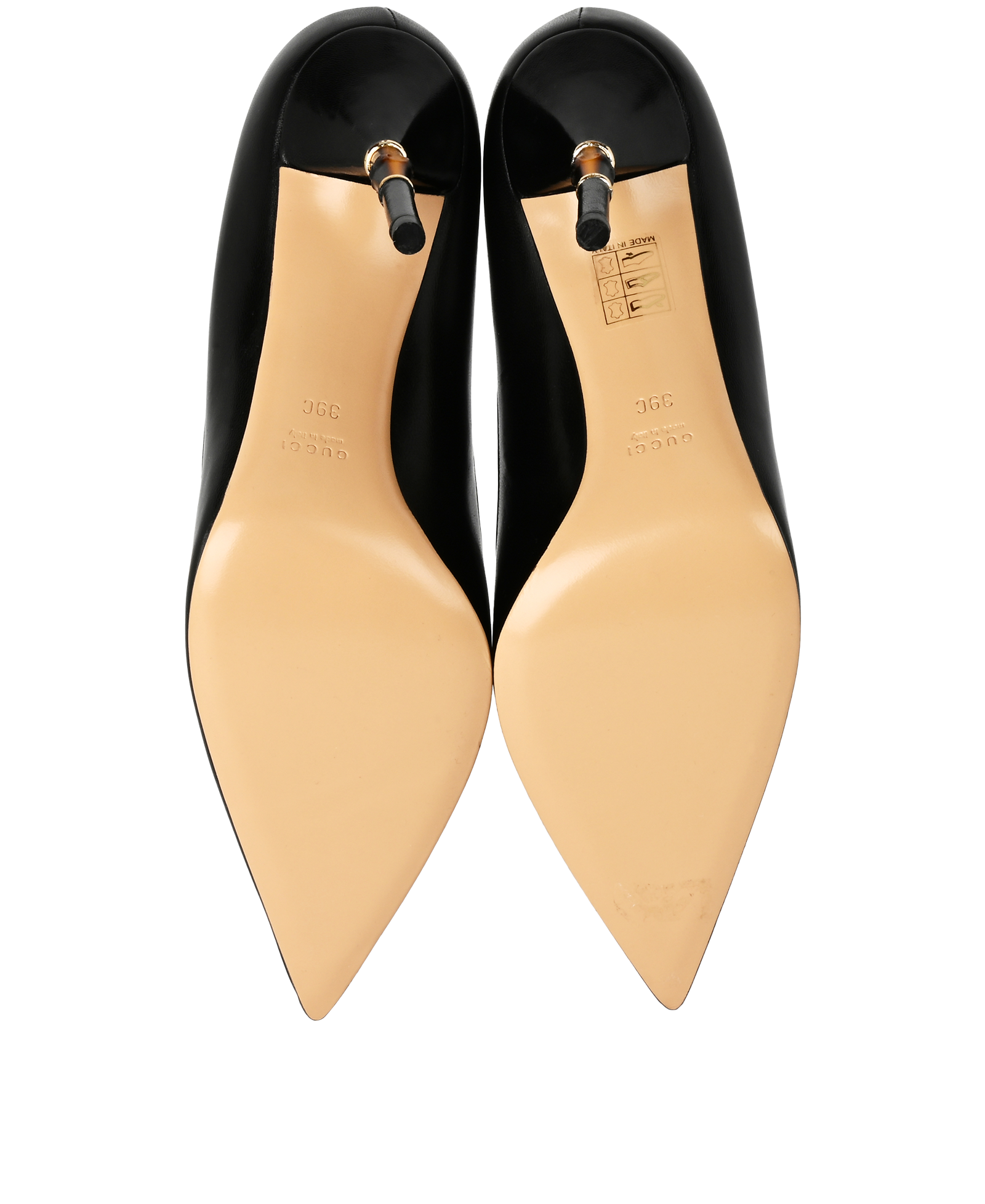 Gucci Bamboo Pointed Toe Pumps, &pound;170, Shoes, Black, Leather, Top view