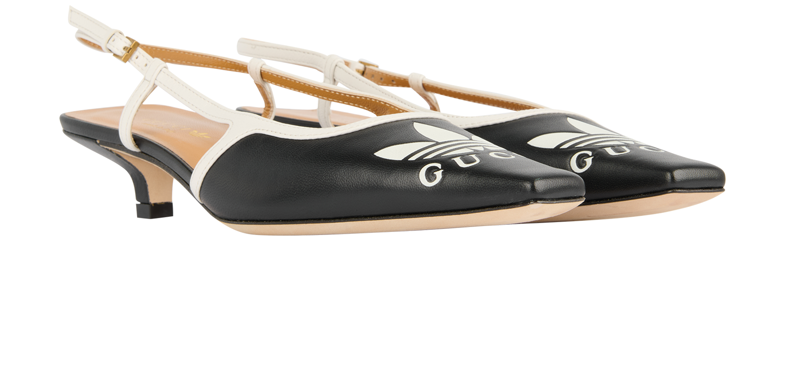 Gucci x Adidas Kitten Heels, &pound;195, Shoes, Black, Leather, Side view