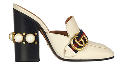 Gucci Peyton GG Pearl Studded Mules, front view