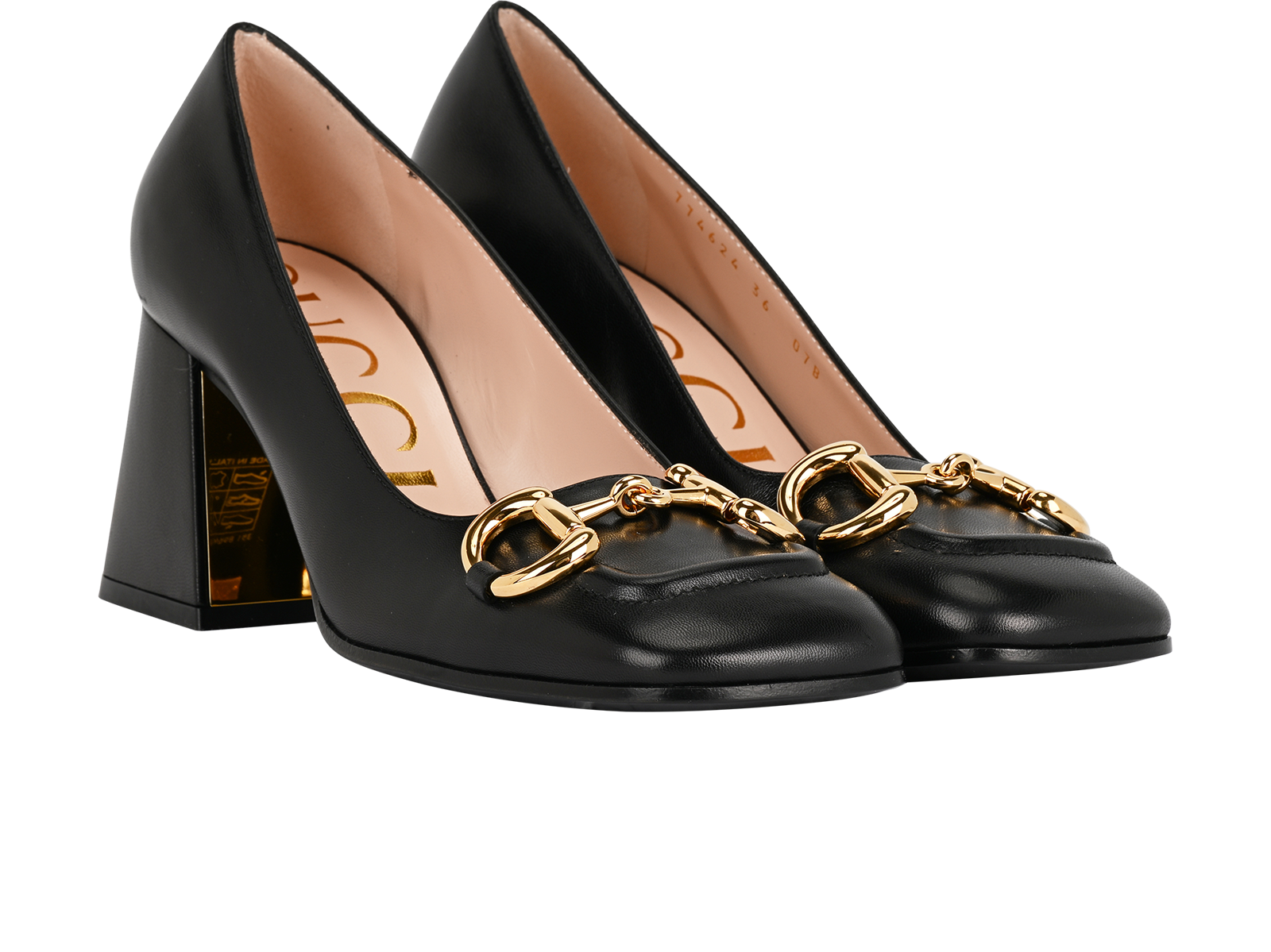 Gucci Horsebit Heels, &pound;275, Shoes, Black, Leather, Side view