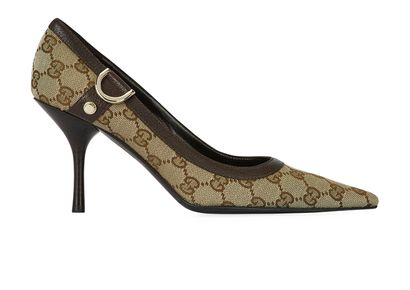 Gucci Monogram D-ring Pumps, front view
