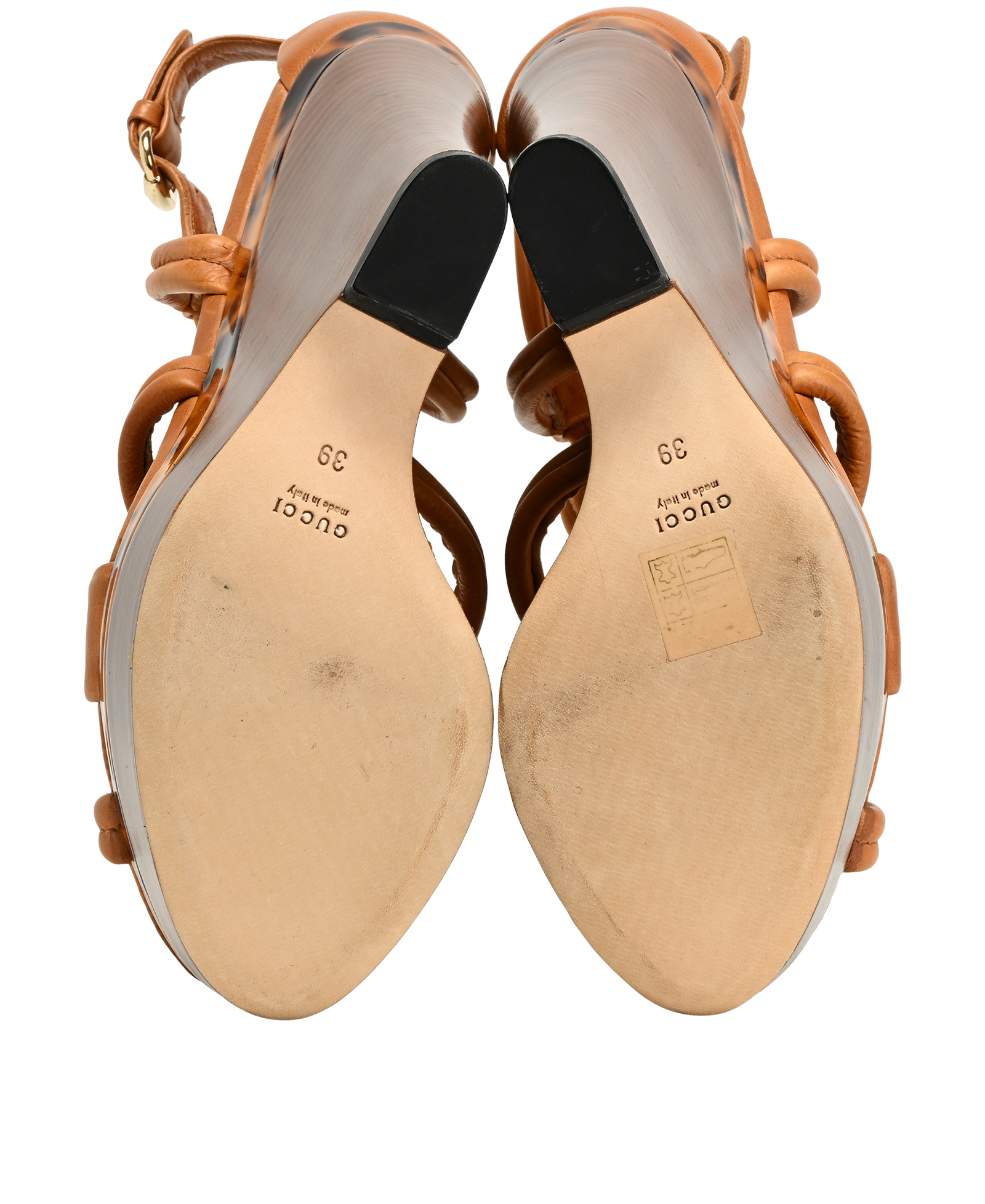 Gucci Wedge Sandals, &pound;250, Shoes, Brown, Leather, Top view