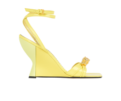Gucci Wedge Sandal, Leather, Yellow, UK5, B/DB, 3*