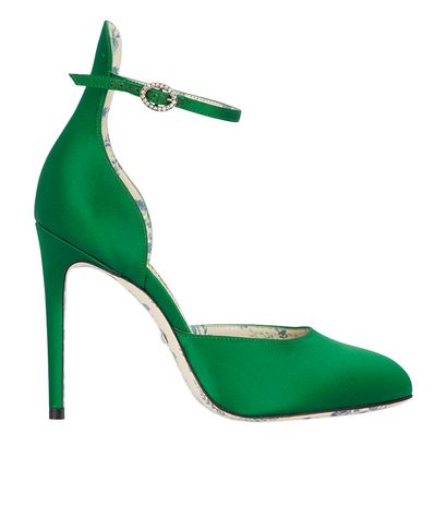 Gucci Daisy Satin Pumps, front view