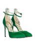 Gucci Daisy Satin Pumps, side view