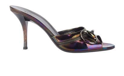 Gucci Horsebit Iridescent Mules, front view