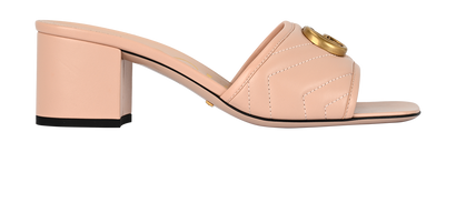 Gucci GG Marmont Mules, &pound;350, Shoes, Pink, Leather, Front view