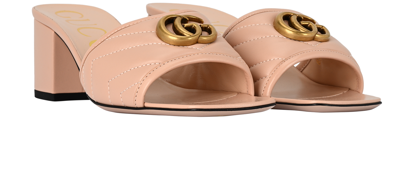 Gucci GG Marmont Mules, &pound;350, Shoes, Pink, Leather, Side view