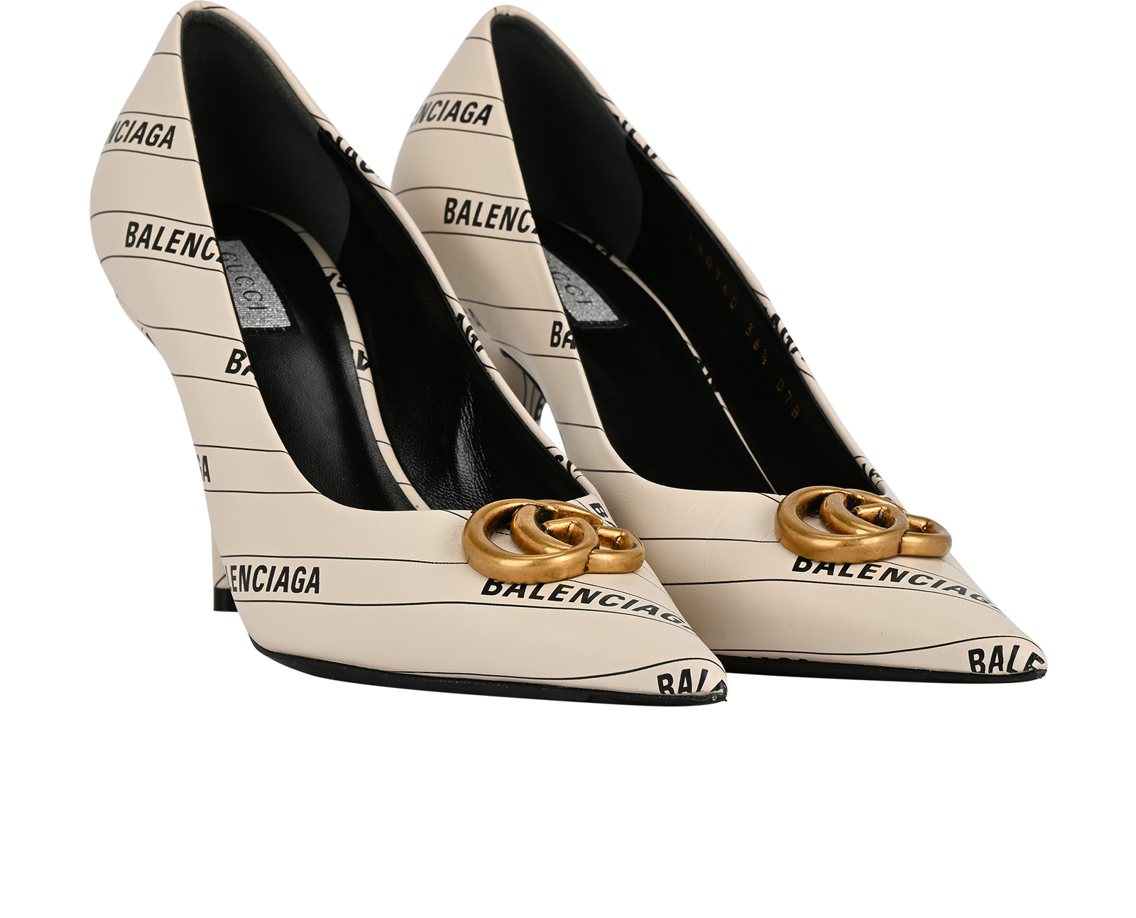 Gucci x Balenciaga Hacker Project Pumps, &pound;250, Shoes, Black/White, Leather, Side view