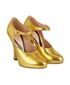 Gucci Gold Lesley Mary Jane Heels, side view