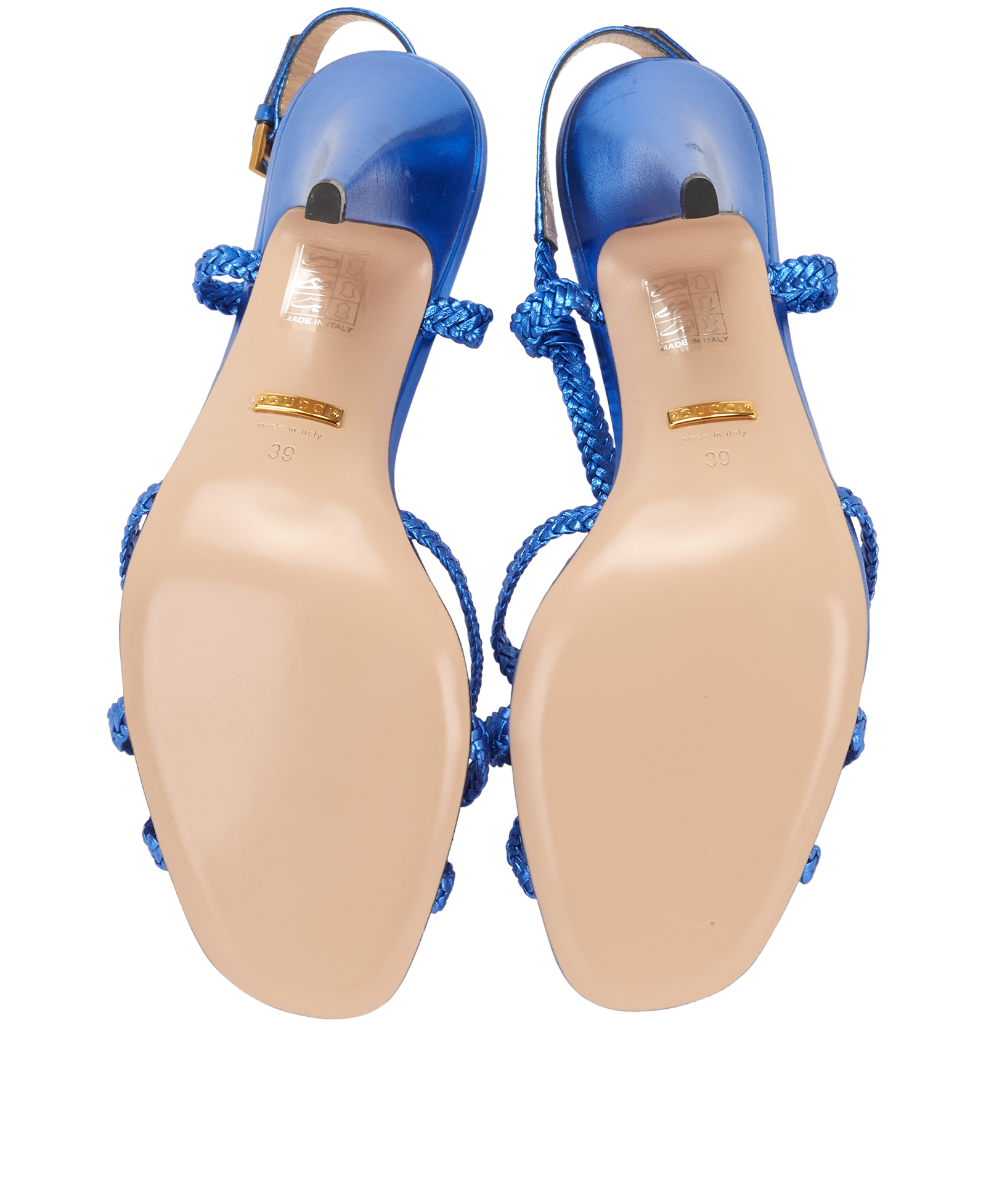Gucci Crystal Interlocking G Sandals, &pound;295, Shoes, Blue, Leather, Top view