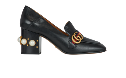 Gucci GG Pearl Heel Loafers, front view