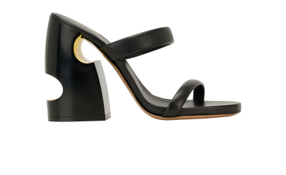 Off-White Pop Bulky Mules, &pound;230, Shoes, Black, Leather, Front view