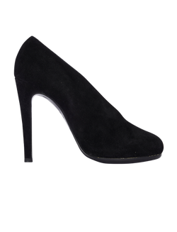 Hermès V-cuff Heels, Suede, Black, 4, 2*