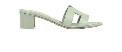 Hermes Oasis Sandals, &pound;595, Shoes, Green, Leather, Front view
