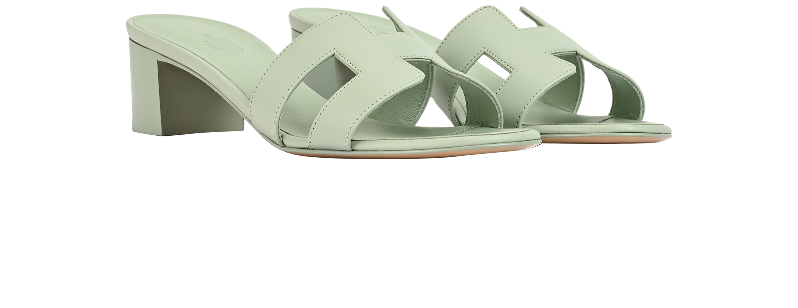 Hermes Oasis Sandals, &pound;595, Shoes, Green, Leather, Side view