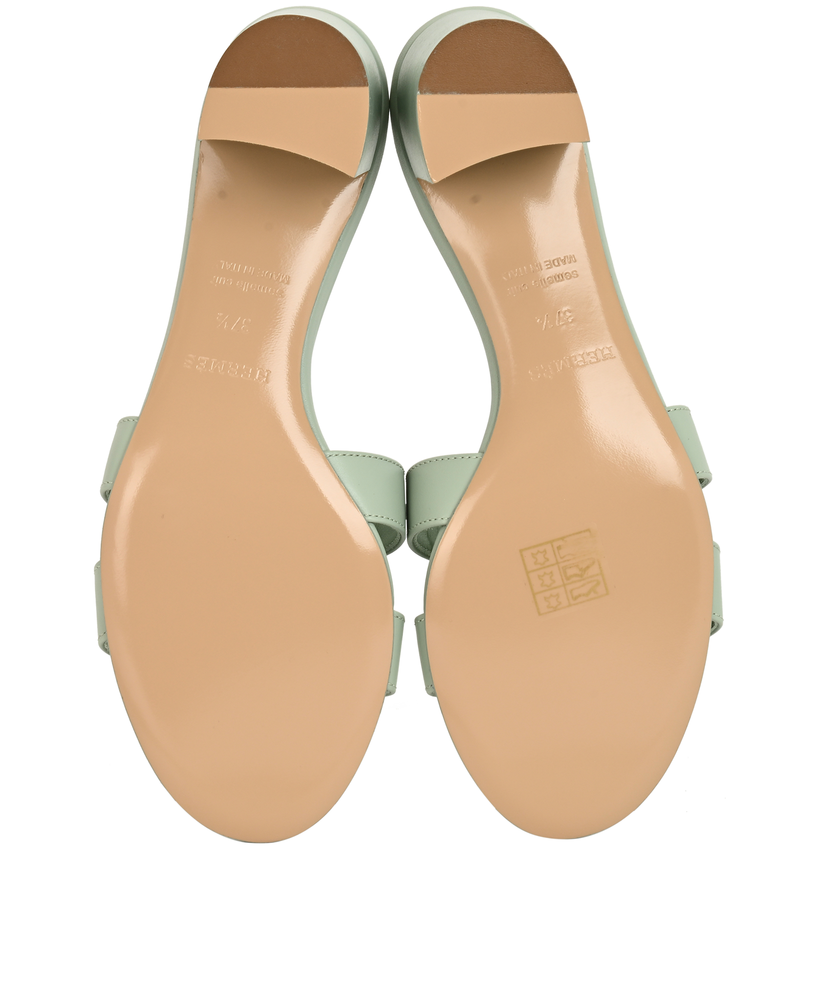 Hermes Oasis Sandals, &pound;595, Shoes, Green, Leather, Top view