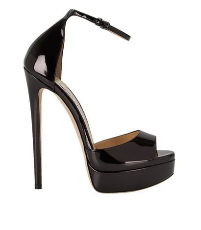 Jimmy Choo Black Max Heels, &pound;150, Shoes, Black, Patent Leather, Front view
