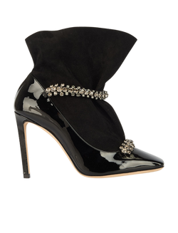 Jimmy Choo Maruxa 100 Crystal Strap Heels, leather, black, 3, 4*, DB/B