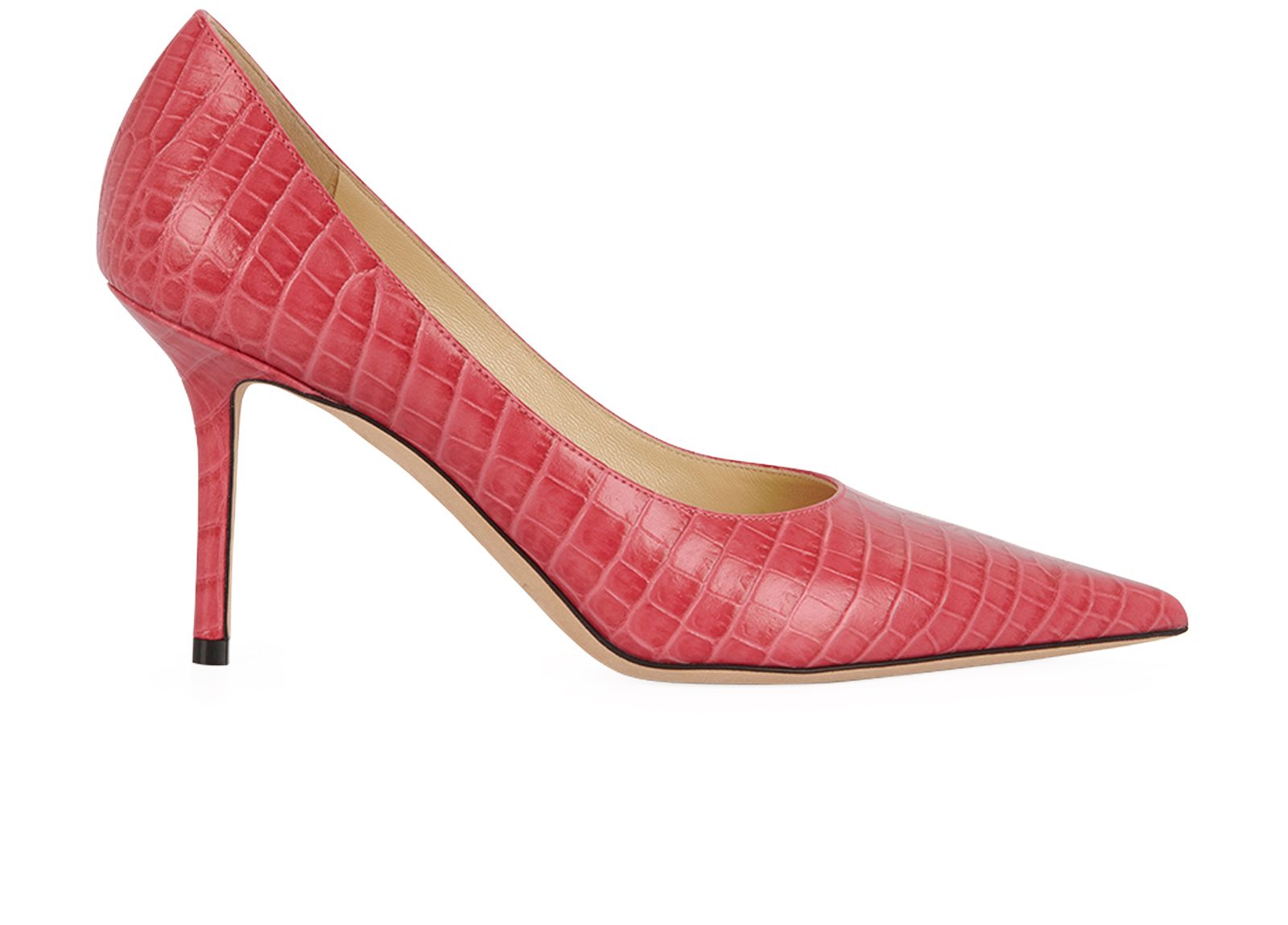 JIMMY CHOO ピンク クロコダイル　ハイヒール Jimmy Choo Croc Embossed Kitten Heels, Heels - Designer