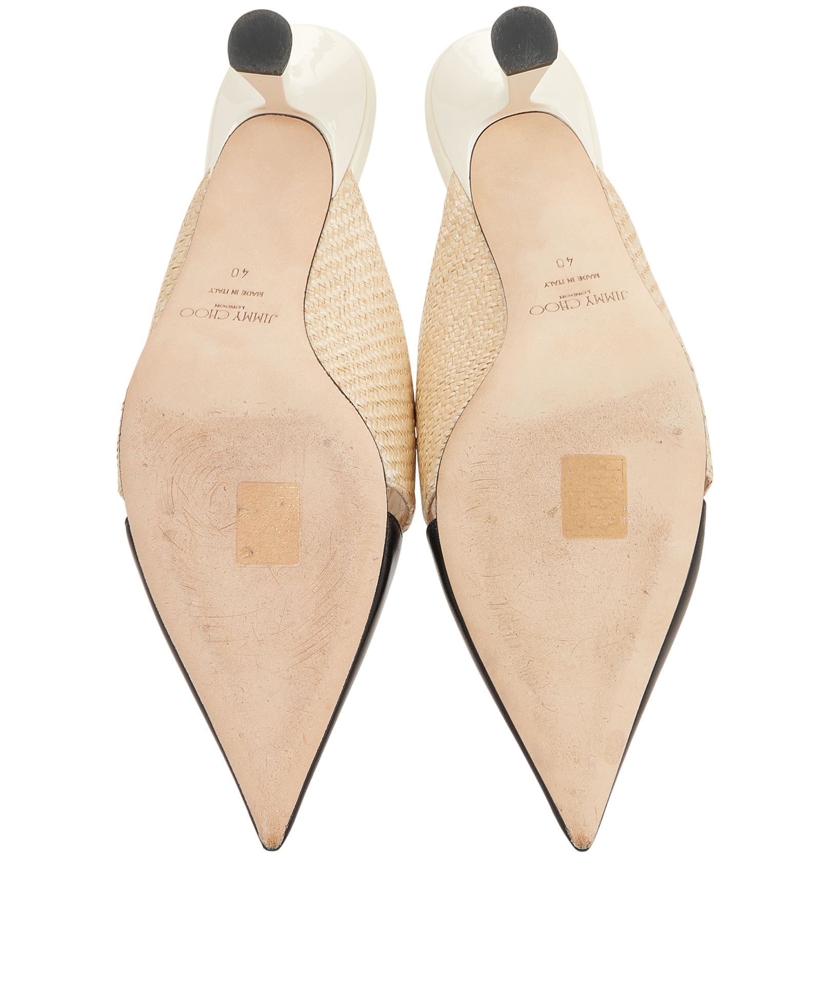 Jimmy Choo Kitten Heels, &pound;170, Shoes, Beige/Black, Leather, Top view