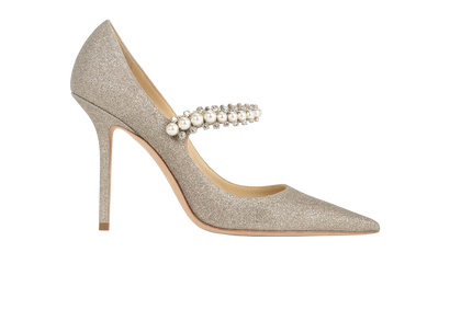 Jimmy Choo Bing 100 Glitter Pumps, front view
