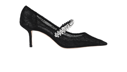 Jimmy Choo Bing 65 Lace & Crystals Pumps, front view